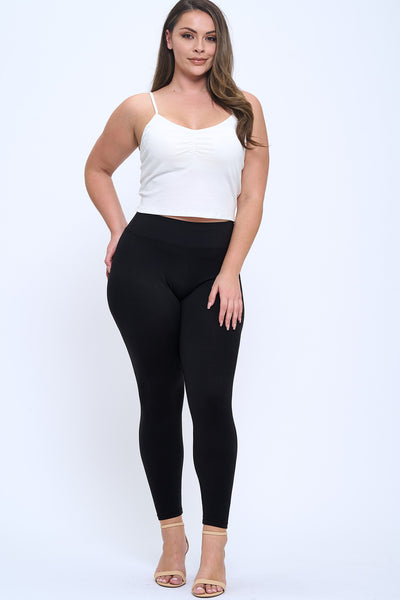 ITLG-BXL-PLUS | Pants | Junior Plus Soft Leggings With Wide Waistband