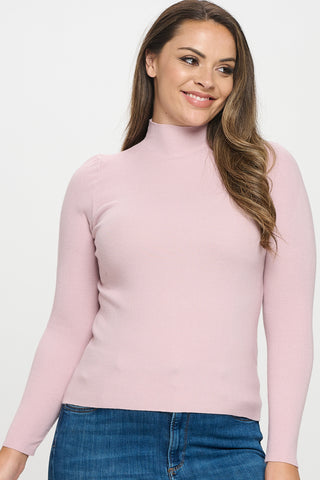 IT5752-PLUS | Sweaters | Junior Plus Ribbed Knit Mock Neck Sweater Top