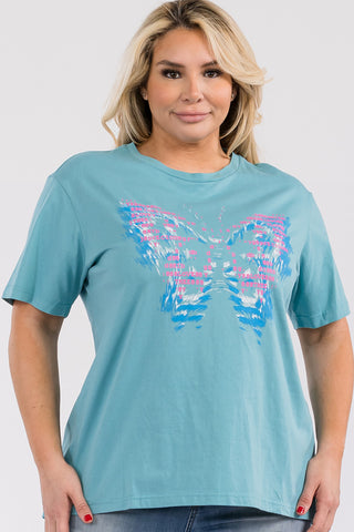 IT5776-PLUS | Tops | Junior Plus Butterfly Graphic T Shirt