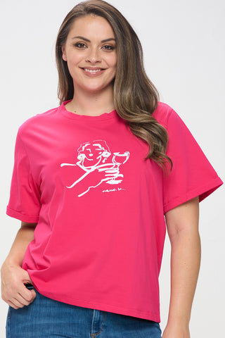 IT5827-PLUS | Tops | Junior Plus Pearl Embellished T-Shirt