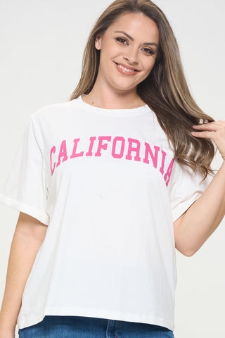 IT5868-PLUS | Tops | Junior Plus California Print T-Shirt