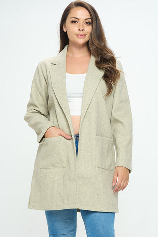 ITJ5347-PLUS | Outerwear | Junior Plus Oversized Wool Coat