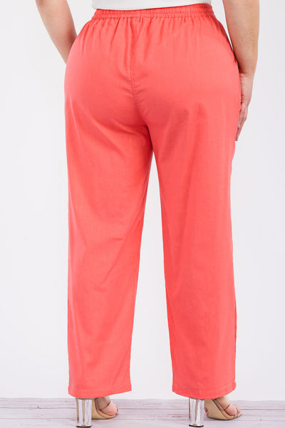 ITP5921-PLUS | Pants | Junior Plus Linen Pull-On Pants