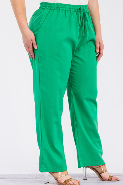 ITP5921-PLUS | Pants | Junior Plus Linen Pull-On Pants