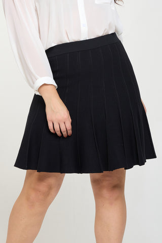 ITS5680-PLUS | Skirts | Junior Plus Rib Knit Pleated Skirt
