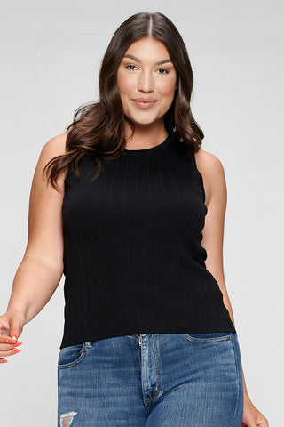 IT4559-PLUS | Tops | Junior Plus Chic Ribbed Sleeveless Knit Tank Top