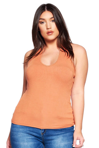 #IT4368-PLUS | Tops | Ribbed Halter Top