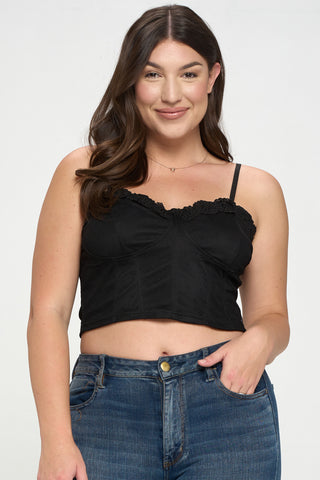 IT4818-PLUS | Tops | Junior Plus Mesh Crop Top