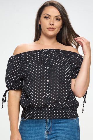 IT5580-PLUS | Tops | Junior Plus Off Shoulder Top