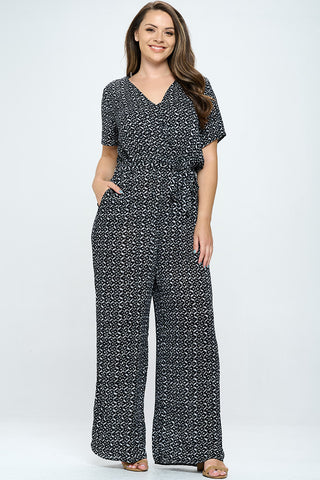 ITJS5231-PLUS | Jumpsuits | Junior Plus Surplice Front Jumpsuit