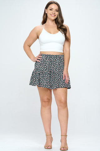 ITPS5234-PLUS |Bottom | Junior Plus Ditsy Print Mini Skort